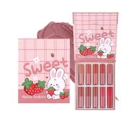 Lip Gloss Set - 10pcs 1.6g Matte Lip Balm, Moisturizing Tinted, Waterproof Non-Stick | Perfect For Wedding Party Daily Makeup Teens Women
