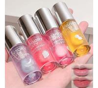 Lip Glow Gloss Repulpant Teinte,Huile à lèvres hydratante pour les lignes à lèvres,4Pcs Jelly Lip Oil,Lip Care Lip Gloss