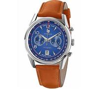 Lip Himalaya - Montre homme - 671597 - Chronographe - Cuir marron - Cadran bleu - Date