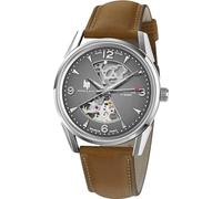 Lip Homme Analogique Automatique Montre avec Bracelet en Cuir 671572, Gris, Sangle, Gris, Sangle