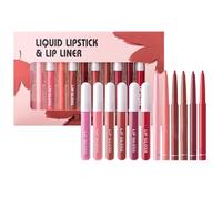 Lip Liner And Lipstick Pack, Plumping Lip Makeup Set, Lip Liner And Matte Lipstick, Long-Lasting Lip Combo, Matte Lipstick And Lip Liner, Lip Defining Combo Set, Liquid Matte Lipstick Pack