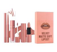 Lip Liner And Lipstick Set, Lip Liner And Lipstick Combo, Lip Combo Sets, Lip Gloss Lip Pencil Liner, 3X Long-Lasting Lip Liners Pencil, Lip Color Lip Liner Set Velvet Lipstick, Natural Lip Makeup