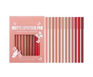 Lip Liner Pencil Set - Matte Waterproof Definition | High Pigment Smooth Texture Enhances Lip Shape Supports Long Wear Non Stick Cup Daily Makeup Cosplay Event Use