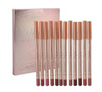 Lip Liner Set, la Lèvre Pigmentée Liner, 0.8gX12PCS Lipliner Set Smudge Preuve Longue Durée de Haute pigmenté Crayon de Maquillage pour les Lèvres Portable pour une Utilisation