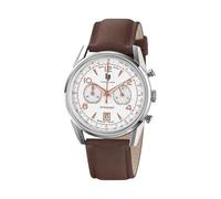 Lip Montre en Cuir Marron Etanche, Blanc, Bande, Blanc, Bande