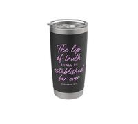 Lip Of Truth Shall Be Established Proverbs 12:19 Verse biblique Gobelet isotherme en acier inoxydable double paroi