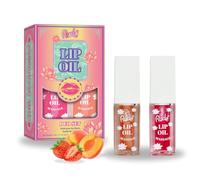 Lip Oil Massage Duo par RUDE - 2 Pc 0.135oz Massage Lip Oil - Strawberry Sauna, Peach