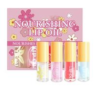 Lip Oil Set, Fruit Flavored Gloss, Moisturizing Balm Formula, Hydrating Shine Finish, Travel Friendly Tube Design, Perfect For Dating, Work, Outdoor Adventures Easy To Use Multicolor