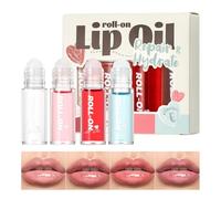 Lip Plumper Gloss Set, 4 Pieces Revitalizing Hydrating Shine, Moisturizing Lip Balm for Soft Full Lips, Lightweight Portable Design, Beauty Accessory, Perfect for Home Travel School or Everyday Use