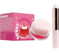 Lip Pudding Pot, Lip & Cheek Blurry Pudding Pot with Silicone Lip Brush, Blurring Makeup Blush, Buildable, Lightweight, Multi-Use, Soft, Matte, Velvety Finish (05#Cupid, .)