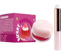 Lip Pudding Pot, Lip & Cheek Blurry Pudding Pot with Silicone Lip Brush, Blurring Makeup Blush, Buildable, Lightweight, Multi-Use, Soft, Matte, Velvety Finish (06#Hickey, .)