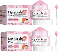Lip Scrub Exfoliator, Honey Peach Lip Sleeping Mask, Lip Lightening for Dark Lips, Fades Lip Lines,Effectively Moisturizes and Repairs Dry Chapped Lips. (2pcs)
