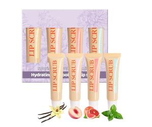 Lip Scrub Kit, Moisturizing Lip Exfoliant, Lip Care Set, Nourishing Natural Ingredients, Gentle Scrubber Design, Perfect for Winter Lip Care, 4 Pieces