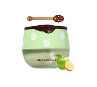 Lip Sleeping Mask & Lip Balm Set au Miel - Soin Réparateur Hydratant pour Lèvres Sèches et Gercées, Réduction des Ridules et Effet Repulpant (#Pomme Verte Citron Vert, 5.5g)