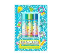 Lip Smacker, Back to School Collection, Trio de Baume à Lèvres en Forme de Cahier à Spirale, Set de 3 pièces, Baume à Lèvres Amusant pour les Enfants, Blue