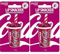 Lip Smacker - Collection Canettes Coca-Cola - Baume à Lèvres Classique Canette Coca-Cola - Goût Coca-Cerise - Cadeau Sucré pour vos Amis - Emballage Individuel (Lot de 2)