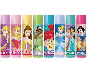 Lip Smacker - Collection Disney Princesses - Baume à Lèvres - En 8 Parfums Différents, Idéal pour les Fêtes - Lot de 8