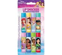Lip Smacker Disney Princess Party Pack, Ensemble de 8 BaumesÀLèvres Assortis pour Enfants Inspirés par les Princesses Disney, Effet Naturel Transparent