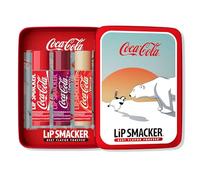 Lip Smacker Lip Balm Tin Trio, Coffret Cadeau 3 Pièces de Baume à Lèvres pour Enfants, Edition Coca Cola, Hydratant et Facile à Appliquer, Infusé avec de l'Huile de Graines de Ricin, Coca Cola