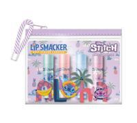 Lip Smacker, Trousse Baumes à Lèvres Disney Stitch pour Enfant, 4 Saveurs, 16 g