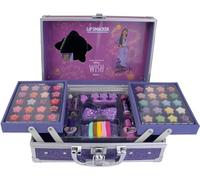 Lip Smacker Wish Makeup Traincase, Ensemble Maquillage 50 Pièces pour Enfants avec Palettes de Lèvres et Visage Colorées, Vernis à Ongles, Accessoires Cheveux et Miroir, Cadeaux Princesse Disney