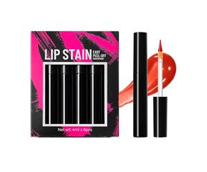 Lip Stain Peel Off - Maquillage Lip Stain Peel Off, ensemble de 6 pièces longue durée, teinte hautement pigmentée | Brillant de tatouage imperméable pour femmes, ses filles, sœur, petite amie, famille