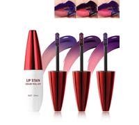 Lip Tint Stain Peel Off Set-3 Couleurs Lip Gloss mat, Durable Imperméable Nude Magic Tattoo Détachable Rouge à lèvres liquide, Anti-adhésif Lèvres Peel Off Lipliner pour les femmes Valentin Makeup Set