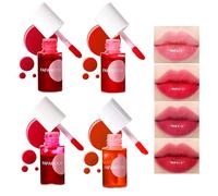 Lip Tint Stain Set, 4Park Mini Liquid Water Tint, Fruit Juice Lip Tint Set Non Sticky, Encre à Lèvres Mate, Multi-Use Lip and Cheek Tint