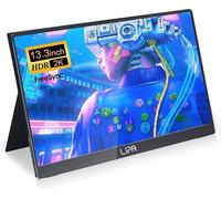 Moniteur portable Lipa HDR-50 2K 13.3"/écran portable/HDMI/2x USB C/avec étui et béquille/également pour Nintendo Switch, Xbox et Playstation/Facile à transporter/2560 x 1600 pixels/Deux haut-parleurs