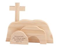 Lipeed Crèche de Pâques en bois - Scène de résurrection de Pâques - Ornements en bois pour table à la maison - Crèche Jésus - Décoration de scène chrétienne