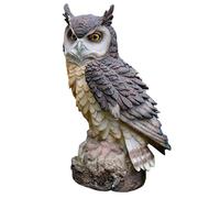 Lipeed Figurine de chouette créative en résine - Décoration pour l'intérieur et l'extérieur - Décoration de jardin - Chouette sur tronc d'arbre