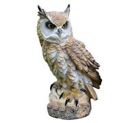 Lipeed Owl Ornement, hibou créatif en résine - Sculpture de chouette - Décoration d'intérieur et d'extérieur - Figurine décorative hibou sur tronc d'arbre - Figurine d'oiseau