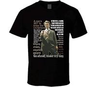 LIPENGH59 BIAN Dirty Harry Clint Quotes Clint Eastwood Movie Action T Shirt Black T-Shirts à Manches Courtes(X-Large)