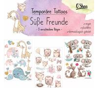 Lipfein - Tatouages adhésifs Amis mignons - 3 planches