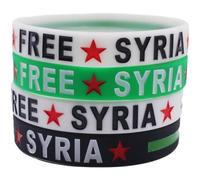 Lipfer 4 Pièces Mode Gratuit Syrie Silicone Bracelet Bracelet Pays Drapeau Caoutchouc Bracelet Bracelet Silicone Bracelets Femmes Hommes Bijoux