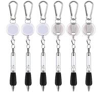 Lipfer 6 Pcs Carabiner Pens Carabiner Keychain Badge Reel Ballpoint Point Pull Clip Stylo pour Les Travailleurs Collègues des Enseignants des Infirmières