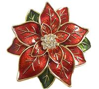 Lipfer Broche De Poinsettia De Noël Rouge, Poinsettia Rouge Fleur en De Noël Broche Épingles À Revers Bijoux pour Les Filles