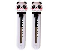 Lipfer Couteau d'art Portable 2pcs Cartoon Animals Box Cutter Mini Supplies De Bureau D'école Rétractables