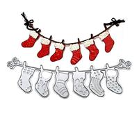 Lipfer Décorvages De Coupe De Noël De Noël, Chaussettes De Noël Banner Die Cuts Genbosing Pochings Modèle pour Carte Scrapbooking DIY Craft Album Carte Paper Carte Decor