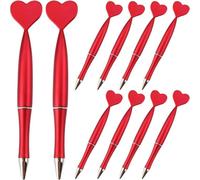 Lipfer Lot de 10 Stylos À Bille pour Saint-Valentin, Encre Gek Noire, Cœur Rouge, pour Enfants, Adultes, Bureau, École, Noël, Saint-Valentin, Mariage, Fournitures De Fête