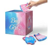 Lipfer Ou Elle a Révélé Une Boîte De Genre, De Vote De Révélation pour Garçon Ou Fille, Le Genre De Bébé Révèle des Décorations Urnes avec 40 Cartes pour Douche Nouveau-née