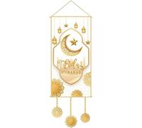 Lipfer Panneau De Porte À Suspendre Ramadan Eid Mubarak, Décoration De L'aïd -adha, Guirlande De Lanternes Lunaires, Décorations De Fête pour Ramadan, Aïd -adha, Décoration Intérieure, Articles De