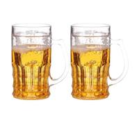 LIPINGJING0201 Chope à bière factice, 2 chopes à bière amusantes à double couche de 450 ml, chopes à eau factices à double couche