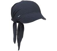 Lipodo Bandana avec Visière Femme - Made in Italy Casquette de Soleil d'été en Coton Été Printemps-été - Taille Unique Bleu foncé