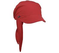 Lipodo Bandana avec Visière Femme - Made in Italy Casquette de Soleil d'été en Coton Été Printemps-été - Taille Unique Rouge