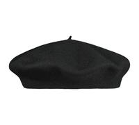 Lipodo Béret Basque Femmes/Hommes - Béret 100% de Laine Vierge - Doublure à l’intérieur 100% de Viscose - Béret Basque 58 cm - Noir