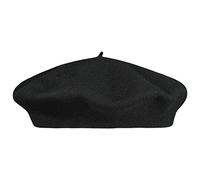 Lipodo Béret Basque Femmes/Hommes - Béret 100% de Laine Vierge - Doublure à l’intérieur 100% de Viscose - Béret Basque 55 cm - Noir