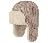 Lipodo Bonnet d´Aviateur Femme/Homme - Made in The EU en Tricot protège-Oreilles Laine avec Oreillettes, Doublure, Doublure Automne-Hiver Hiver - Taille Unique Beige