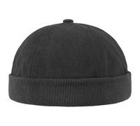 Lipodo Bonnet Docker en Coton Femme/Homme - pour Homme Couvre-Chef d'été Bonnets Docker, Fermeture Fermeture Scratch Printemps-été - Taille Unique Noir