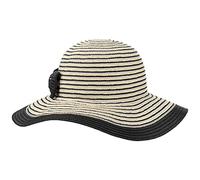 Lipodo Capeline Amina Stripes Femme - Chapeau d'été de Plage Soleil Été Printemps-été - Taille Unique Noir